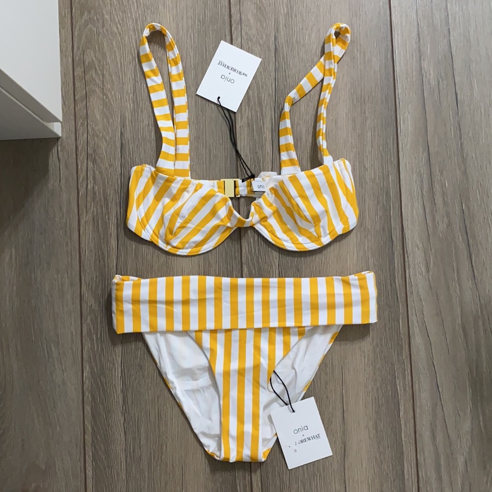Onia Cabana Stripe 827 Citrus Sorrent Bikini (used) - Picture 10 of 12